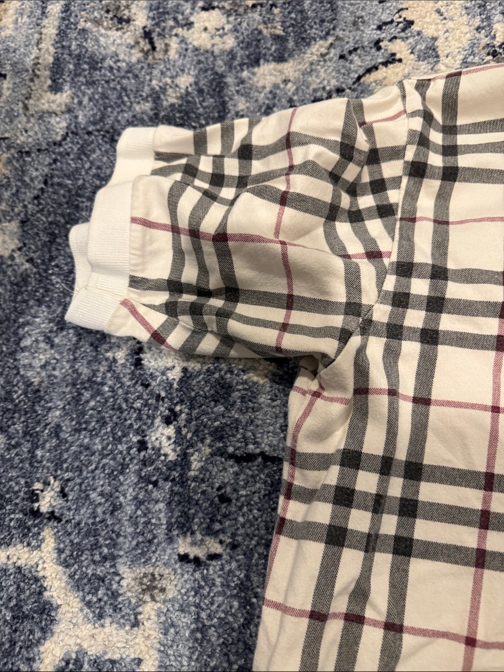 Burberry Men's Cream Polo with Black and Red Check - Picture 7 of 9